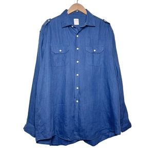 Brooks Brothers | Men | 100% Linen Roll Tab Long Sleeve Button Up Shirt | XL